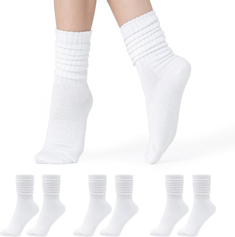 CoolMate Store Women's Scrunch Crew Socks, Slouchy Mid Calf Boot Socks, 3 Pairs Slouch Socks, US Size 6-10 - Image 1